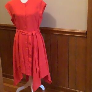 Elegant Red Cap Sleeve Dress